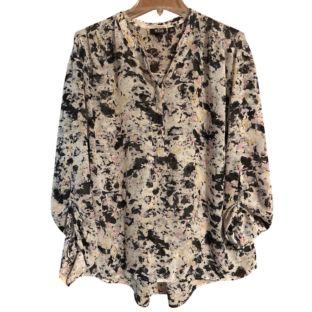 a.n.a A‎ New Approach Women's XL Tunic Top Abstract Print Shirt